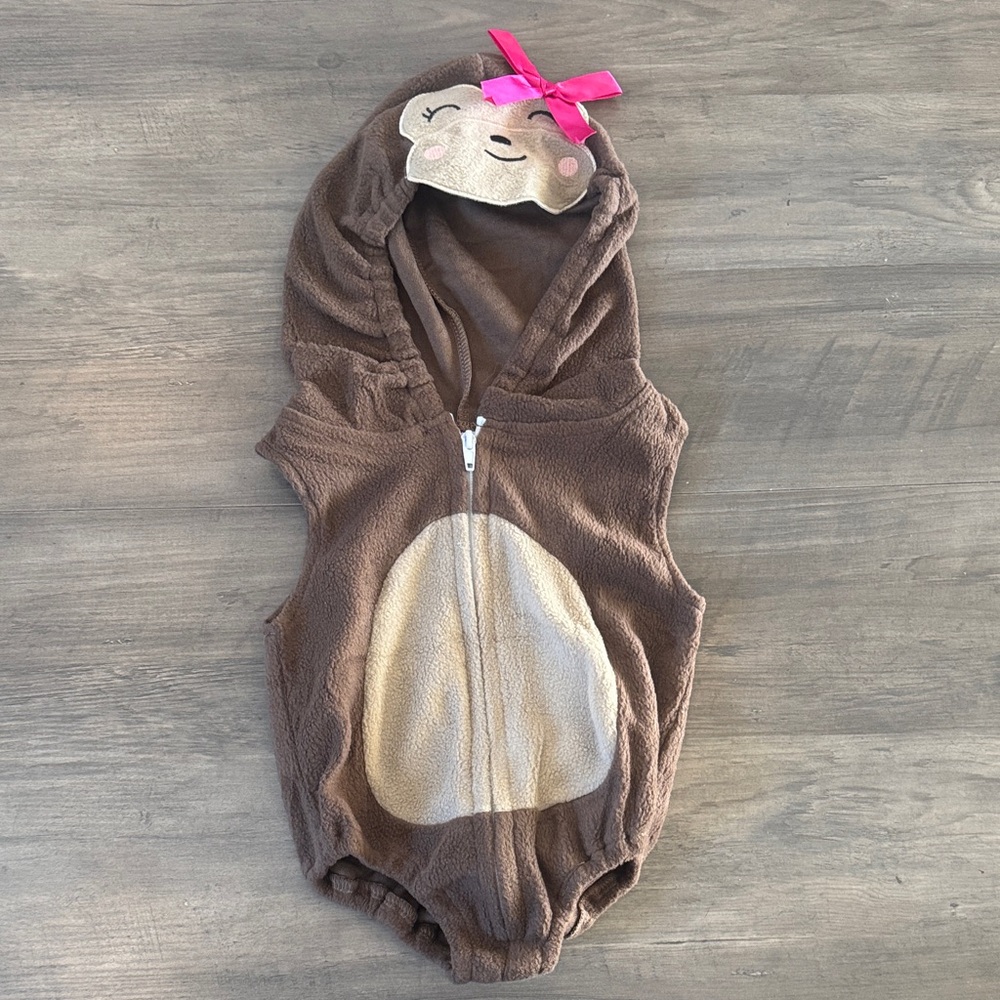 Brown Hooded Monkey One Piece for Kids